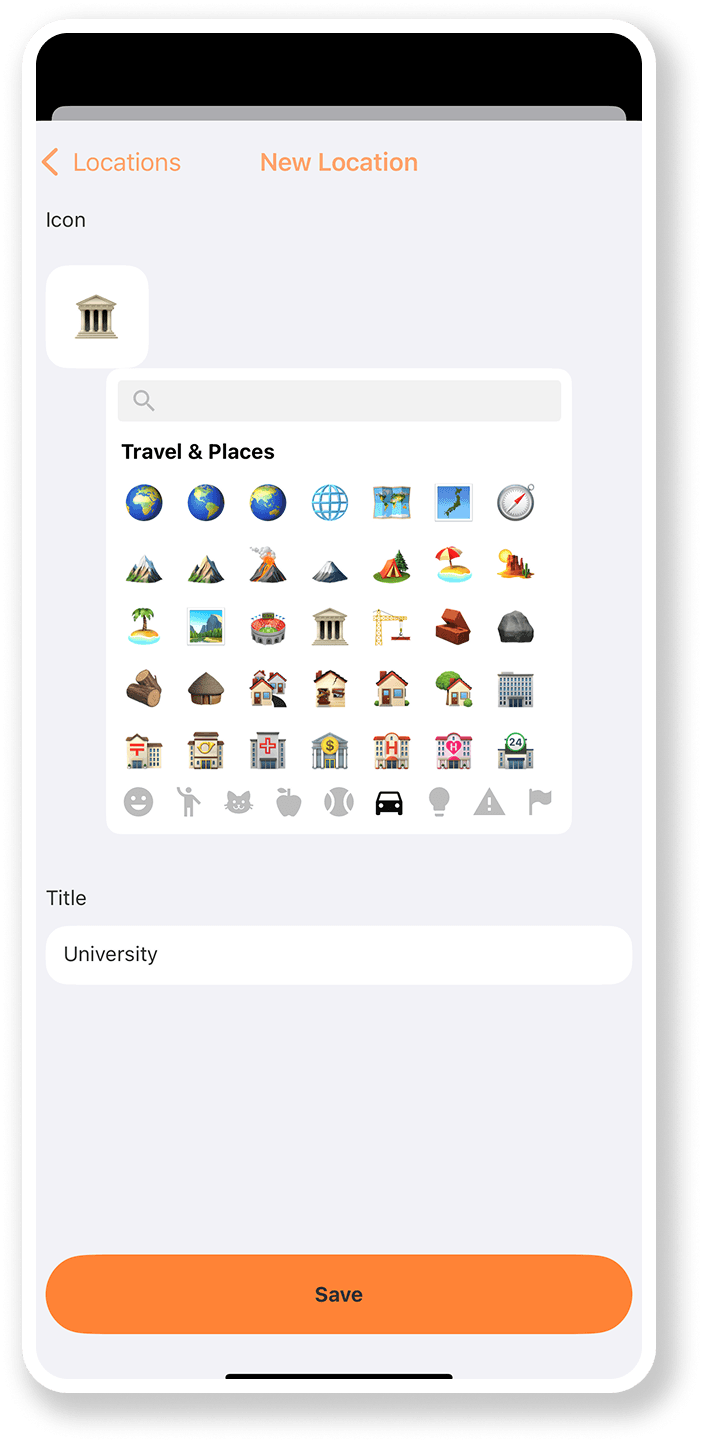 A long list of activities that are very specific and the user has added via a clear new activity button